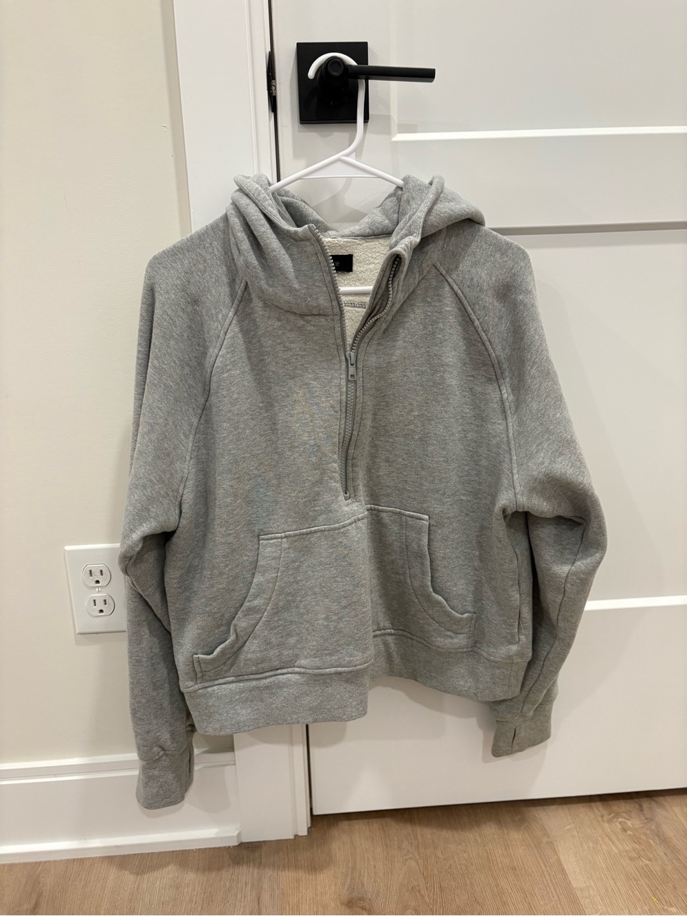Quince Heavyweight Fleece Cropped Half Zip Hoodie Size Small - Picture 2 of 7